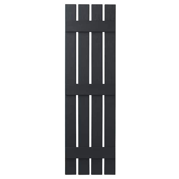 Ply Gem 16 in. x 63 in. Polypropylene Plastic 4-Board Open Board and Batten Shutters Pair in Blackwatch Green