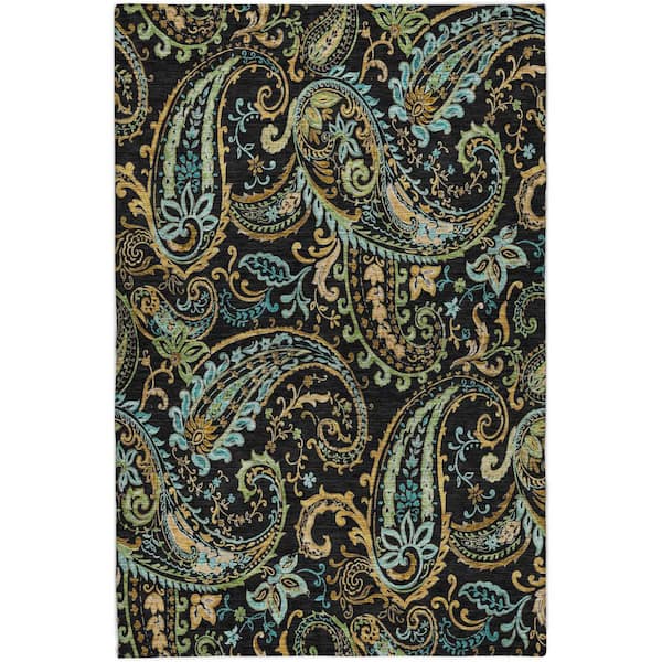 Dream Shag Premium Machine Washable Abstract ADS533 Black 3 ft. x 5 ft. Area Rug