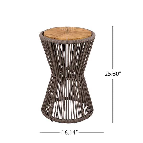 CHRISTOPHER KNIGHT HOME Nara Grey Outdoor Side Table Acacia Wood