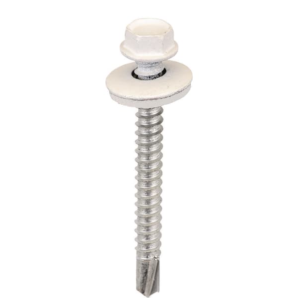 Acorn Hardware #12 2 in. Metal to Metal Hex Screws in White (Bag of 250)
