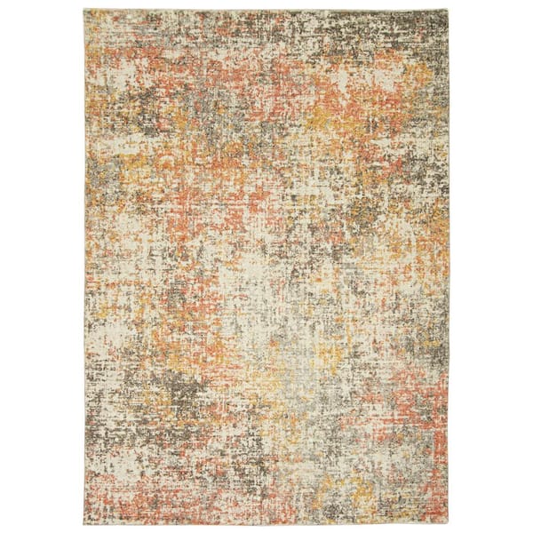 MILLERTON HOME Maeva Ivory/Spice 8 ft. x 10 ft. Gradient Vintage Area Rug