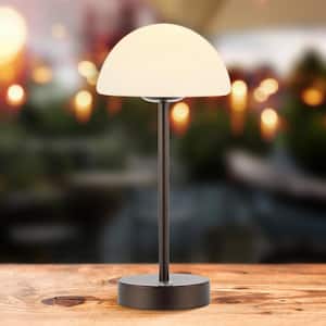 Xavier 12.5 in. Oil Rubbed Bronze/White Bohemian Farmhouse Iron Rechargeable Integrated LED Table Lamp
