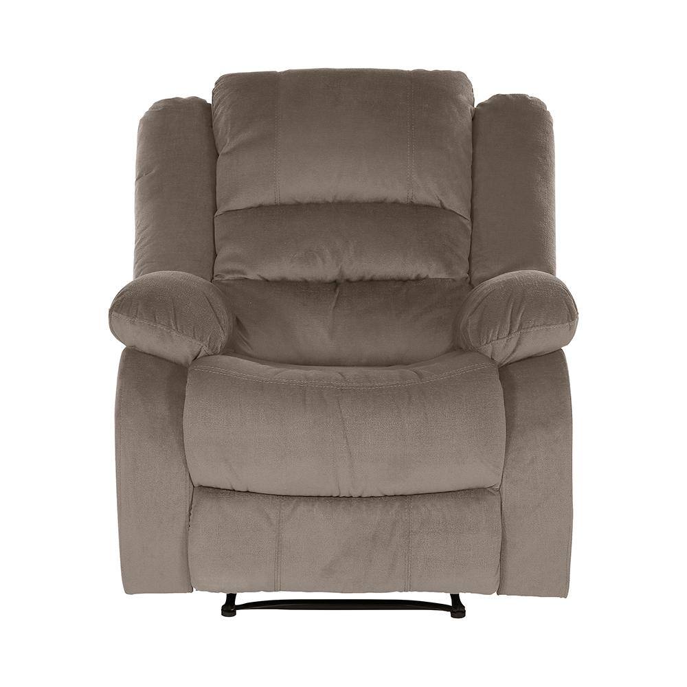 Chocolate Microfiber Recliner with Manufactured Wood Frame