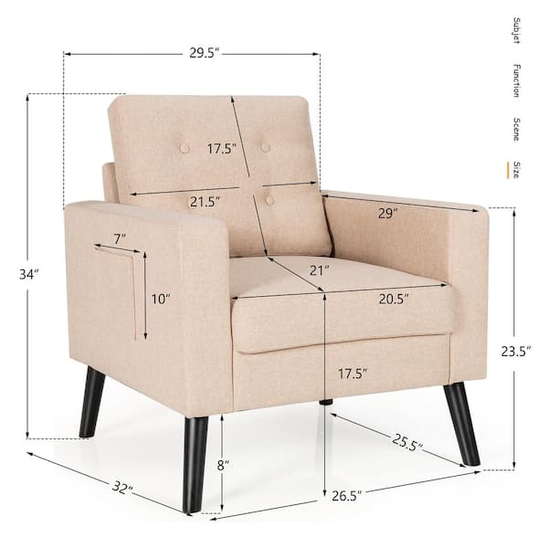 Beige Costway Accent Chairs Hv10041be C3 600 
