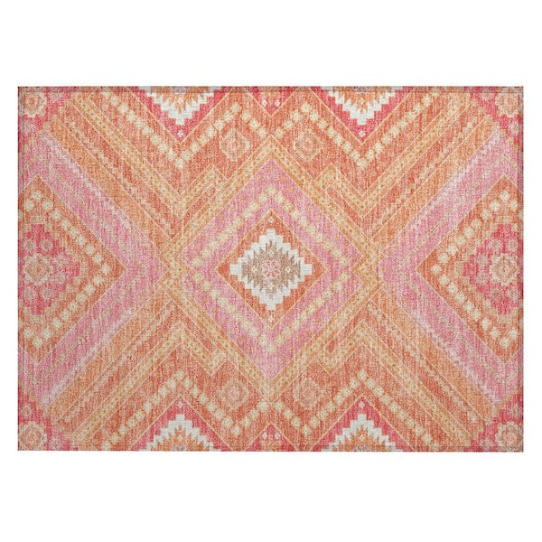 Addison Rugs Chantille Machine Washable Indoor/Outdoor Abstract ACN1010 Coral 1 ft. 8 in. x 2 ft. 6 in. Area Rug