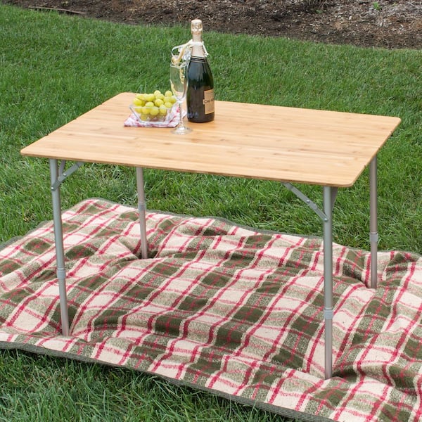 AmeriHome 39.35 x 25.5 Inch Adjustable Height Folding Bamboo AmeriHome 39.35 x 25.5 Inch Adjustable Height Folding Bamboo