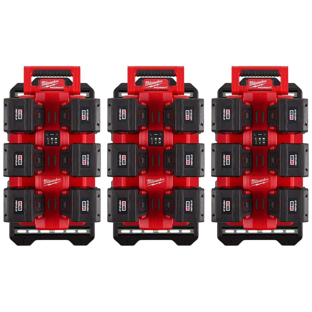 M18 18V PACKOUT 6-Port Daisy Chain Rapid Charger (3) w/ (3) Mounting Plates & (18) 12.0 Ah FORGE Batteries price history on PriceWatchPro