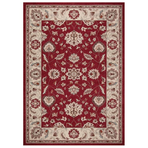 Concord Global Trading Chester Oushak Red 3 ft. x 5 ft. Area Rug