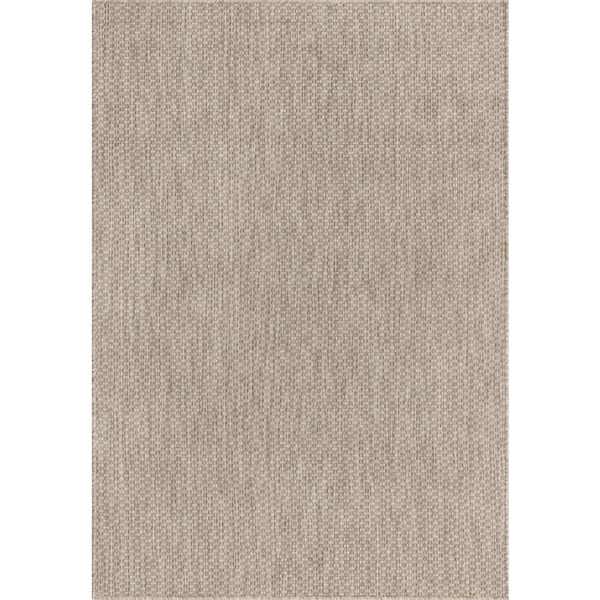 Unique Loom Outdoor Solid Beige 4' 0 x 6' 0 Area Rug