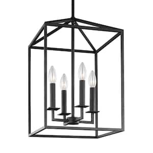 Perryton Medium 15.5 in. 4-Light Textured Blacksmith Modern Transitional Candlestick Dining Room Hanging Pendant