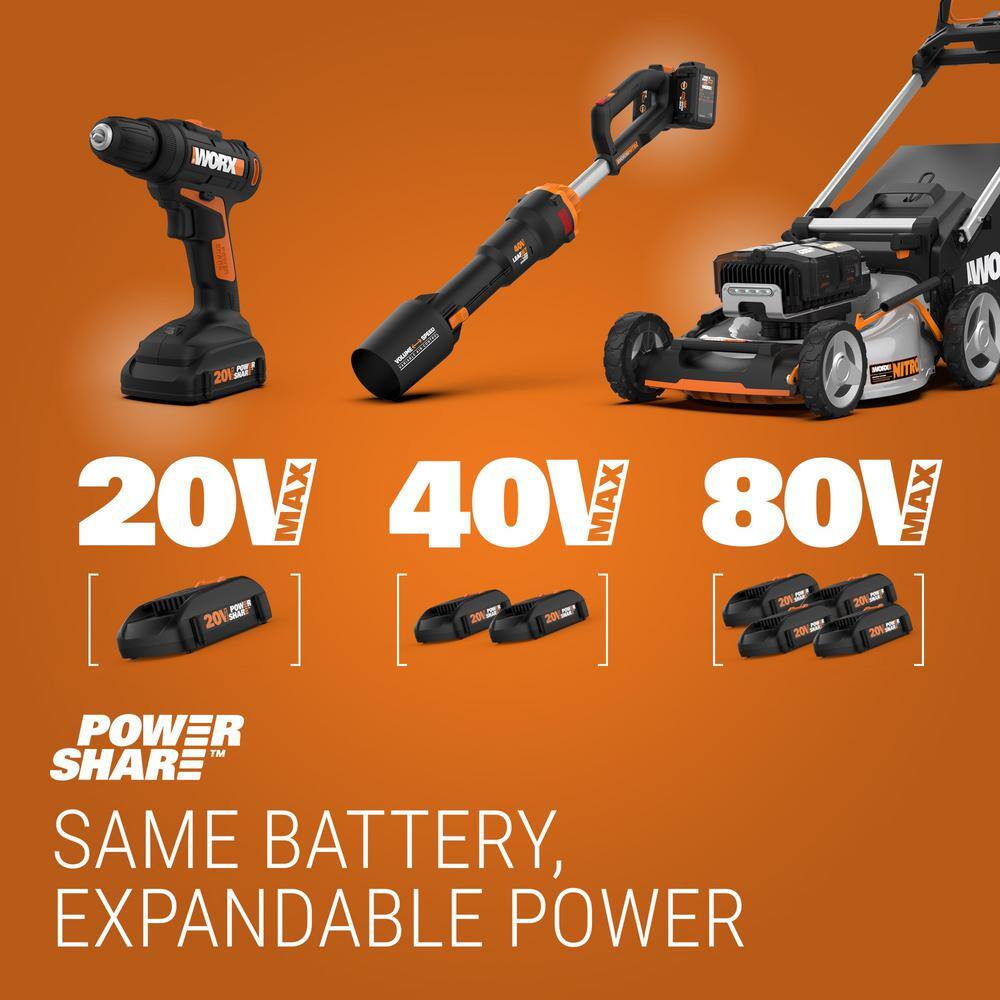 Worx WA3884 POWER SHARE 20-Volt Li-ion Power Share 1-Hour Dual Port Quick Charger POWER SHARE 20-Volt Li-ion Power Share 1-Hour Dual Port Quick Charger - 1