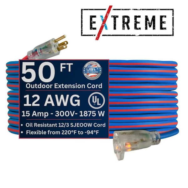 Extreme 50 ft. 12/3 All Weather Extension Cord with Lighted Plug