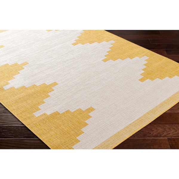 Lageli Yellow 5 ft. x 8 ft. Geometric Indoor/Outdoor Area Rug