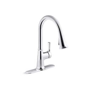 Tyne Single-Handle Pull-Down Sprayer Kitchen Faucet in Polished Chrome