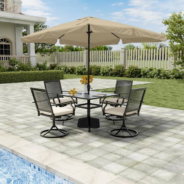 29 lbs. Square Water Filled Patio Umbrella Base in Black