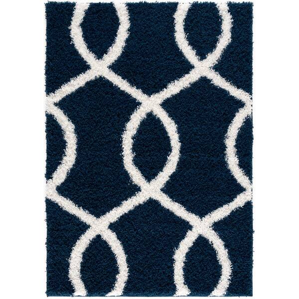 L'Baiet Jordyn Navy 5 ft. x 7 ft. Shag Area Rug