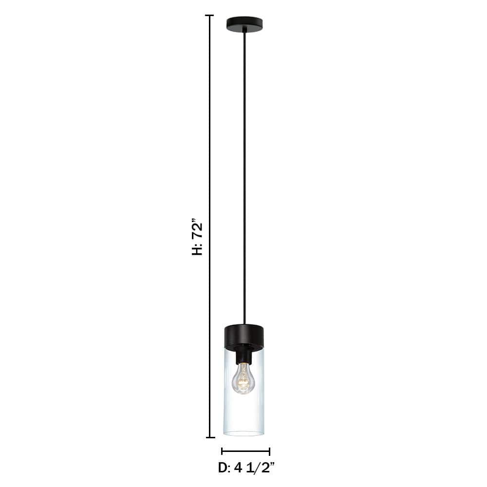 Montey 72" Matte Black Glass Pendant Light