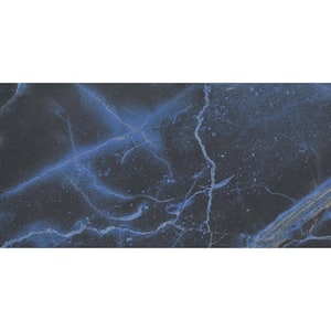 Parkview Blue 11.81 in. x 23.62 in. Polished Porcelain Field Tile