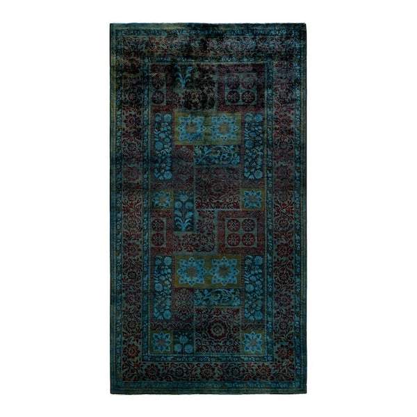 Fine Vibrance Multi 8 ft. x 10 ft. Solid Wool Indoor Area Rug