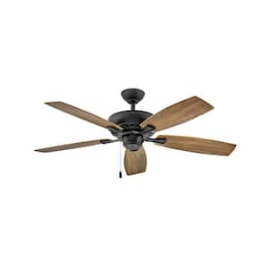 Highland Wet 52 in. Indoor/Outdoor Matte Black Ceiling Fan Pull Chain