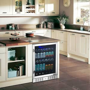 24 in. 177 Can Capacity Built-in or Freestanding Beverage Refrigerator and Cooler