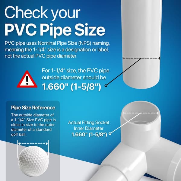 6Pack 3 Way 1 Inch Tee PVC Pipe Fittings Connector SCH40 Furniture Build Grade Pvc Corner Fittings Elbow Fittings For Diy Pvc Shelf Garden Support Structure Tent Connection - View #5