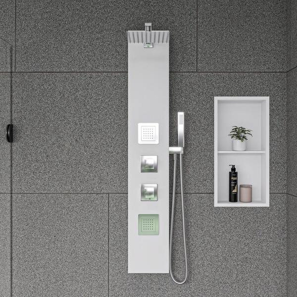 Matte White 12 in. x 24 in. Stainless Steel Niche Matte White 12 in. x 24 in. Stainless Steel Niche