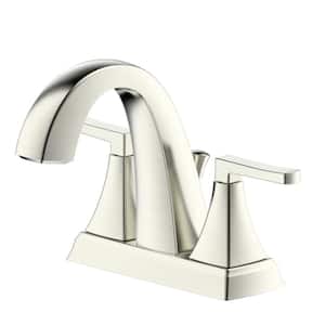 Opera 4 in. Double Handle Centerset Bathroom Faucet with Drain in Brushed Nickel