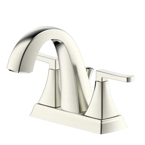 Fontaine by Italia Opera 4 in. Double Handle Centerset Bathroom Faucet with Drain in Brushed Nickel