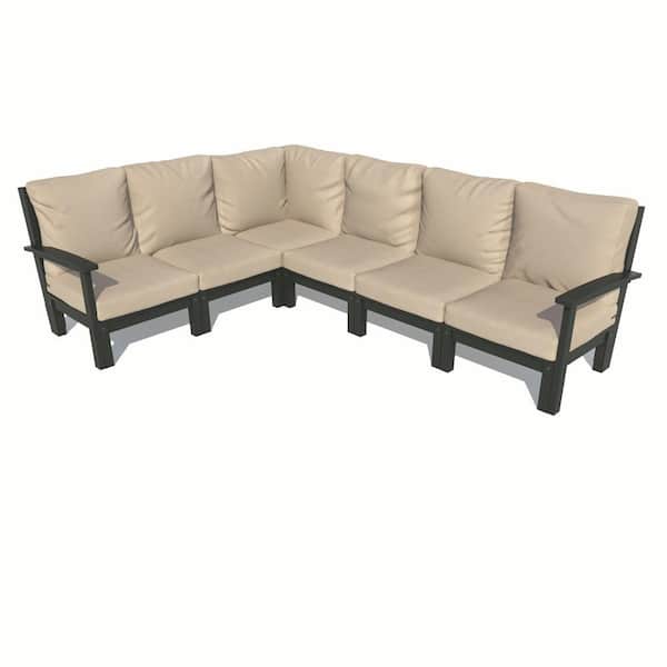 Highwood Bespoke Deep Seating 6-Piece Plastic Outdoor Sectional Sofa Set with Cushions