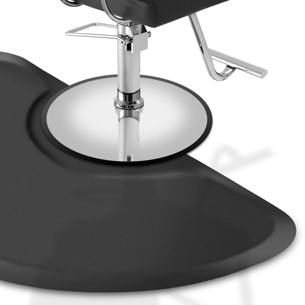 Black Polyurethane Semi Circle Anti-Fatigue Mat for Salon Chairs