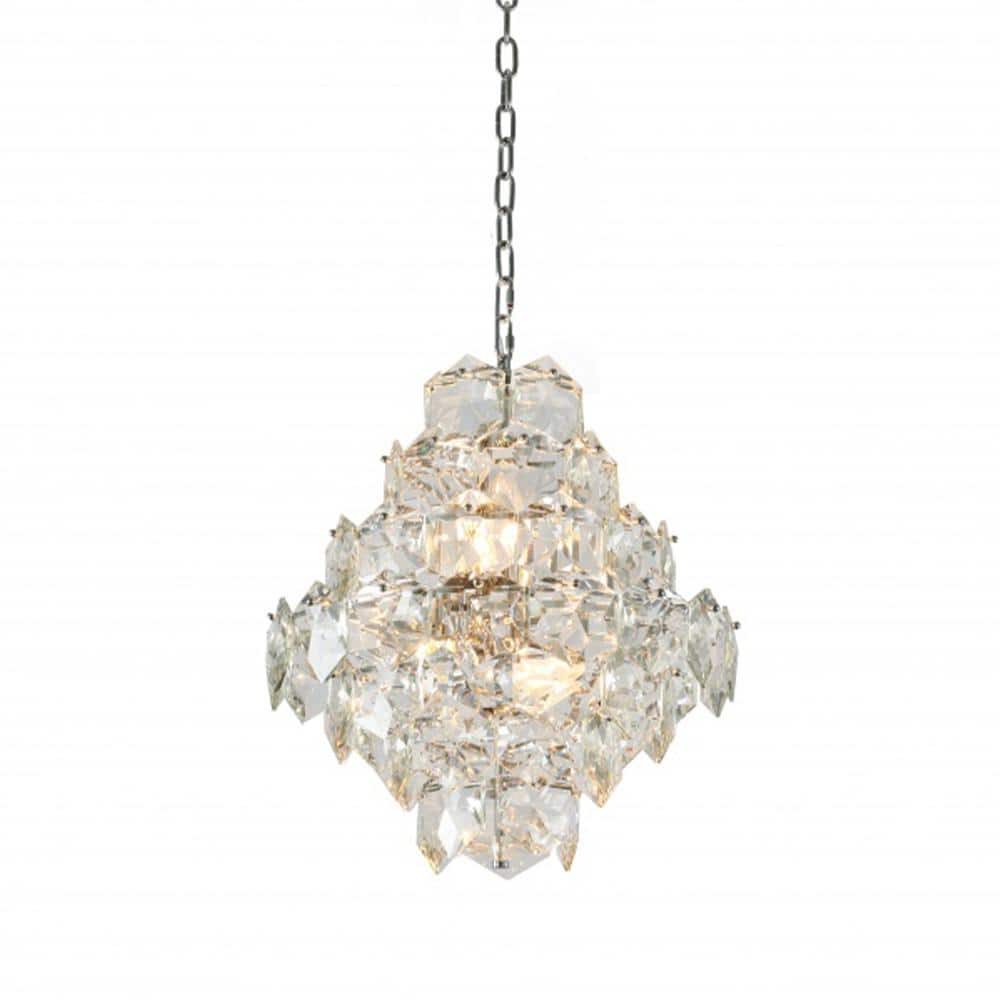 Carl 8-Light Chrome Crystal Cylinder Chandelier Living Room with No Bulbs I