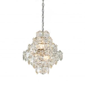 Carl 8-Light Chrome Crystal Cylinder Chandelier Living Room with No Bulbs Included