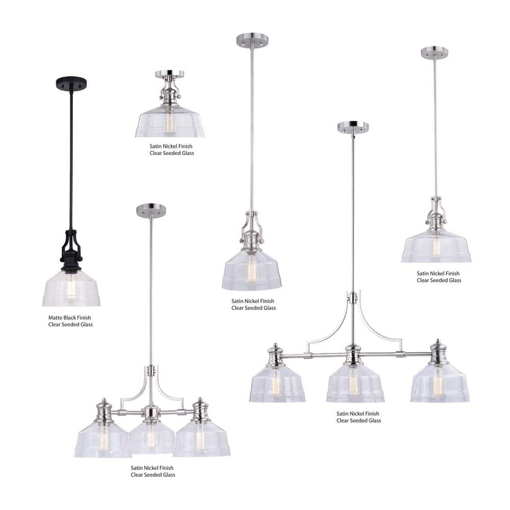 Beloit 9" Satin Nickel and Glass Mini Pendant Light