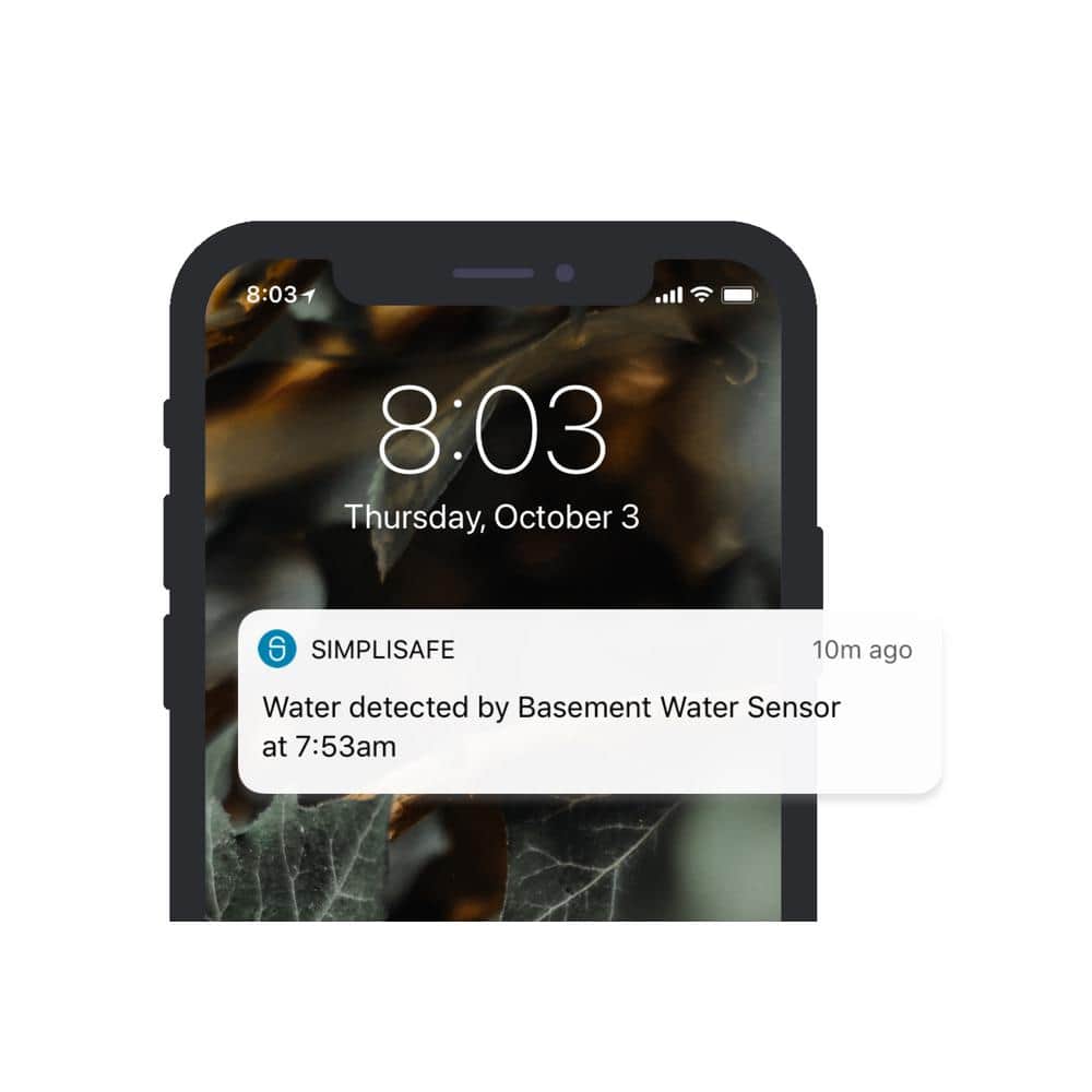 White Smart Water Sensor with Battery and App Control