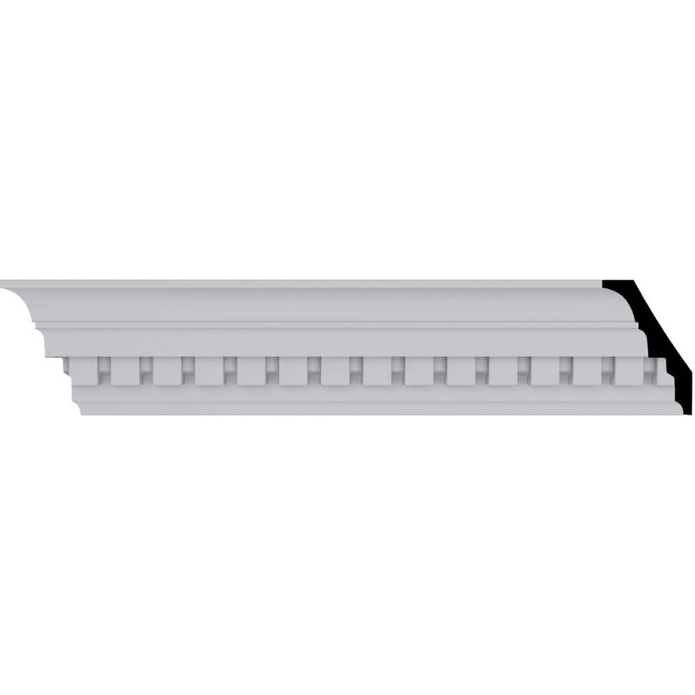Primed White Polyurethane Dentil Crown Moulding 94.5" Length