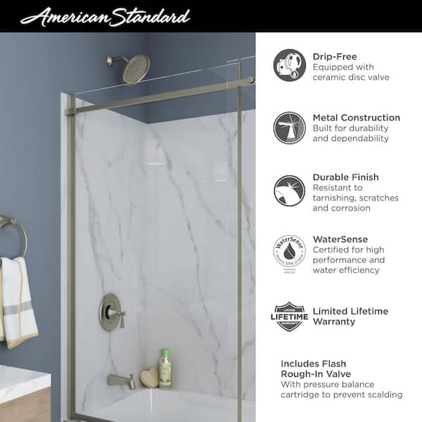 Rumson Single-Handle 1-Spray Tub and Shower Faucet with 1.8 GPM in Matte Black (Valve Included)