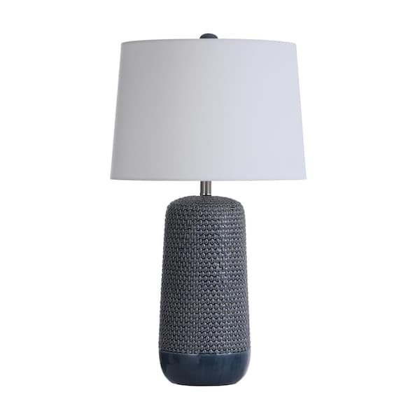 Stylecraft Galey 30 In Navy Blue Table, Navy Blue Lamp