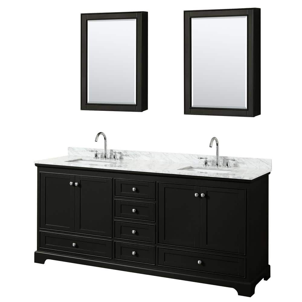 Wyndham Collection Deborah 80 in. Double Vanity in Dark Espresso with