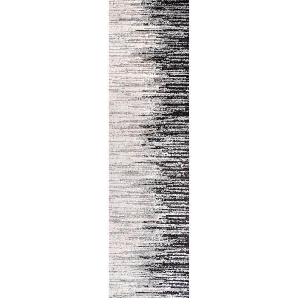 Linear Modern Half-Stripe Gray/Cream 2 ft. x 8 ft. Runner Rug price history on PriceWatchPro