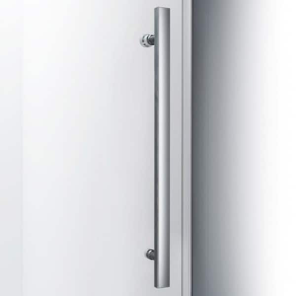 Enigma Air 56 in. to 60 in. x 76 in. Frameless Sliding Shower Door in Brushed Stainless Steel