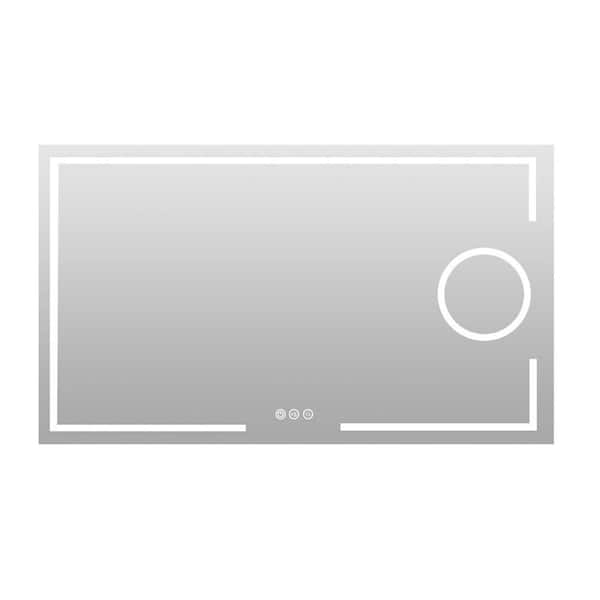 JimsMaison Widy 48 in. W x 28 in. H Large Rectangular Frameless Wall-Mount Anti-Fog LED Light Bathroom Vanity Mirror