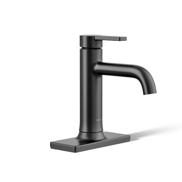 KOHLER Venza Single-Handle Single-Hole Bathroom Faucet in Matte Black