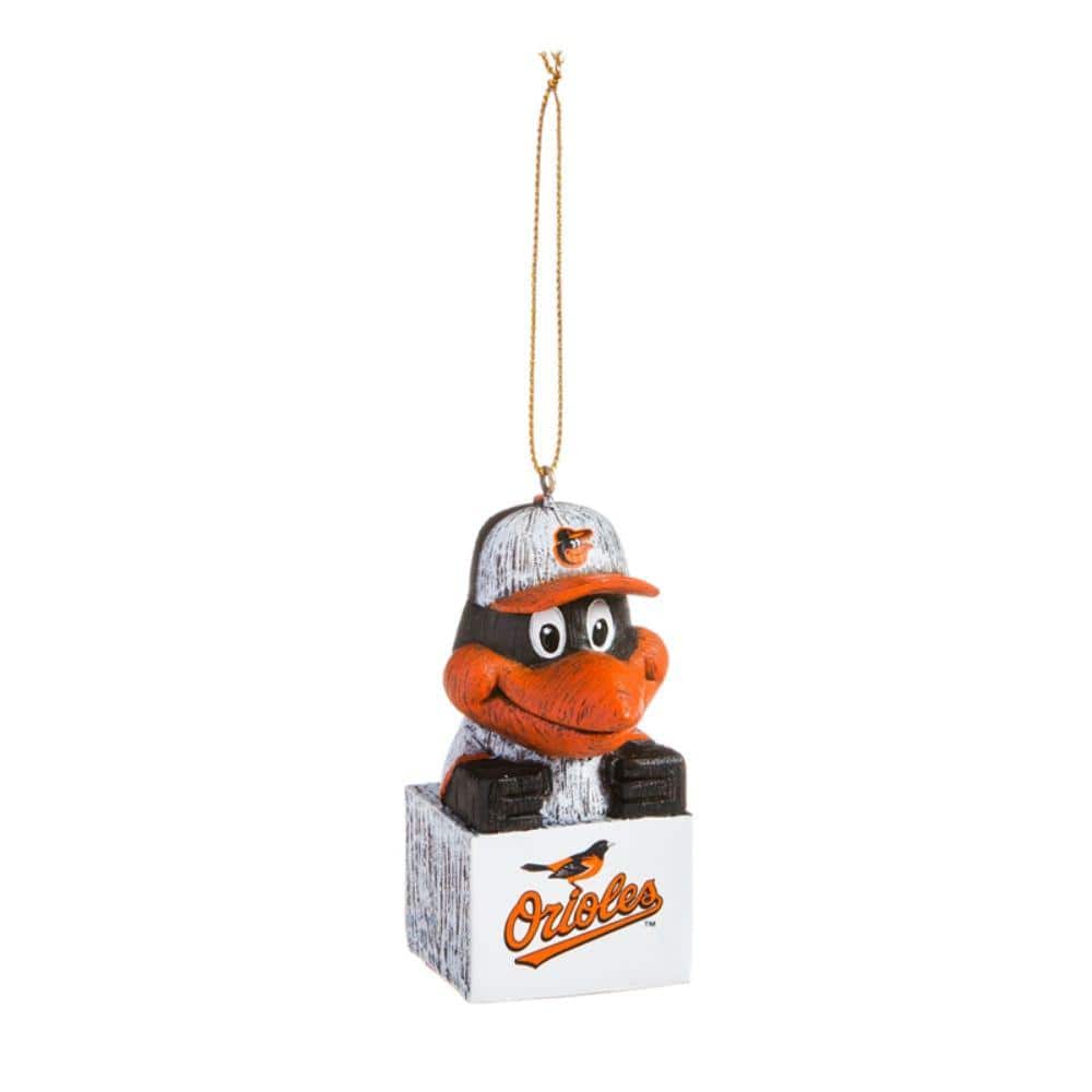 case of 14 Team Sports America Baltimore Orioles 1-1/2 in. MLB Mascot Tiki Totem Christmas Ornament