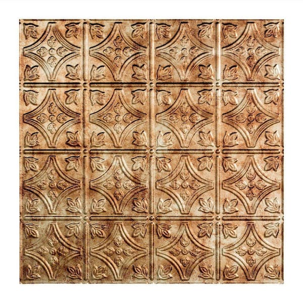 Fasade Traditional Style #1 2 ft. x 2 ft. Vinyl Lay-In Ceiling Tile in Bermuda Bronze