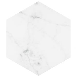 Take Home Tile Sample - Classico Carrara Hexagon 8 in. x 7 in. Porcelain Floor and Wall