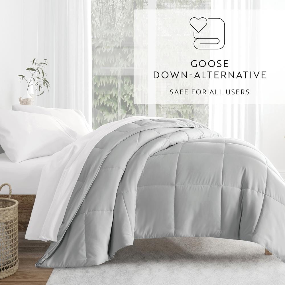 Light Gray King Down Alternative Microfiber Comforter Set