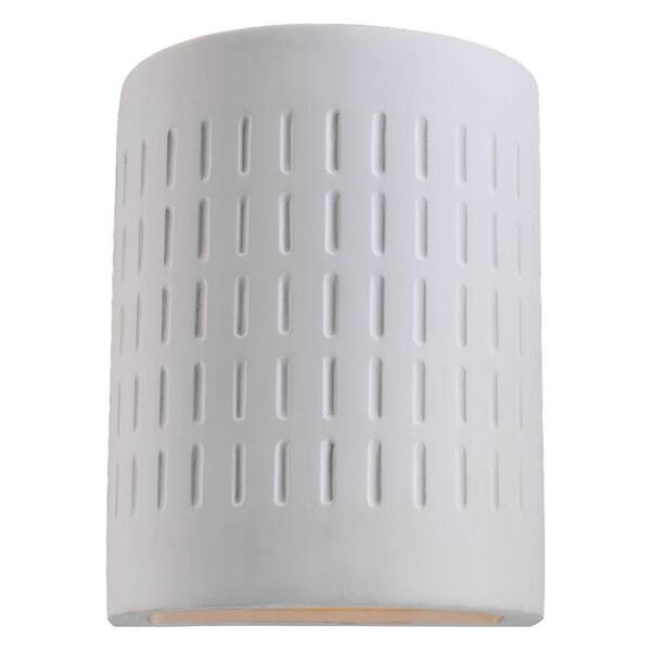 Generation Lighting Paintable Ceramic Sconce Collection 1-Light Unfinish Ceramic Outdoor 10 in. Wall Lantern Sconce