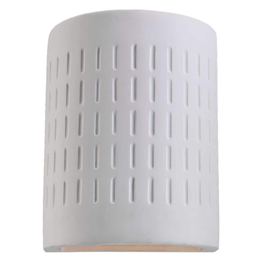 Paintable Ceramic Sconce Collection 1-Light Unfinish Ceramic Outdoor 10 in.