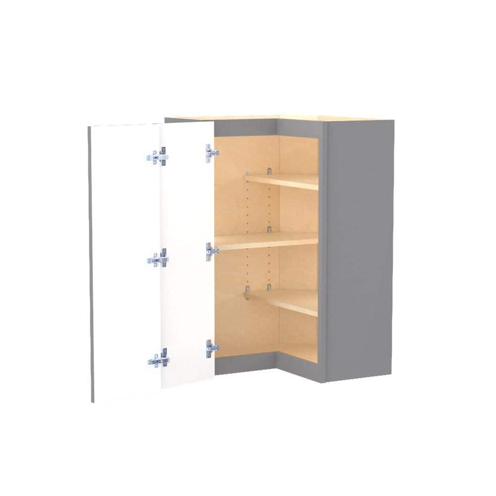 Franklin 24 in. W x 24 in. D x 36 in. H Assembled Plywood Wall Kitchen Corner Cabinet in Veiled Gray with Shelves price history on PriceWatchPro